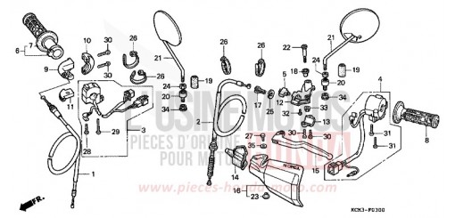 HANDLE LEVER/SWITCH/ CABLE XLR125RW de 1998